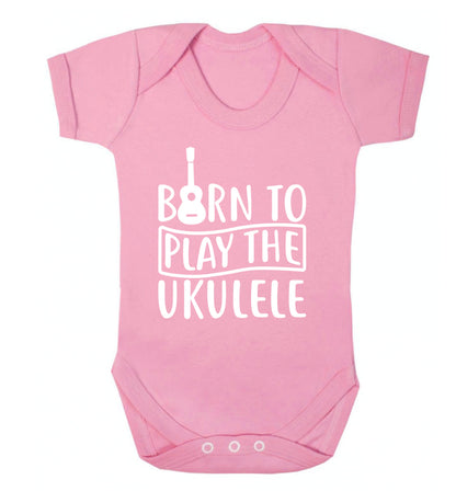 Born to play the ukulele Baby Vest pale pink 18-24 months