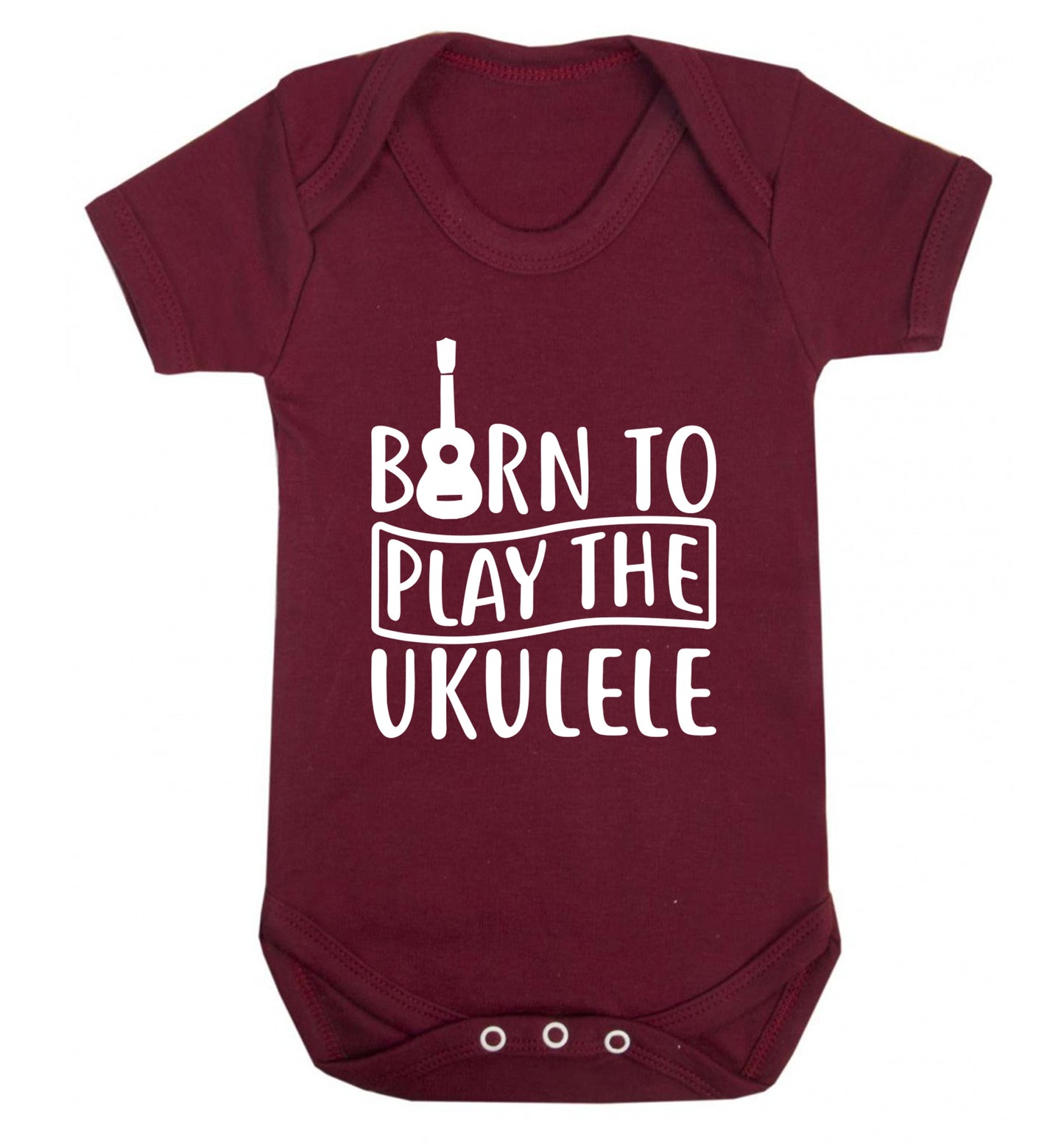 Born to play the ukulele Baby Vest maroon 18-24 months