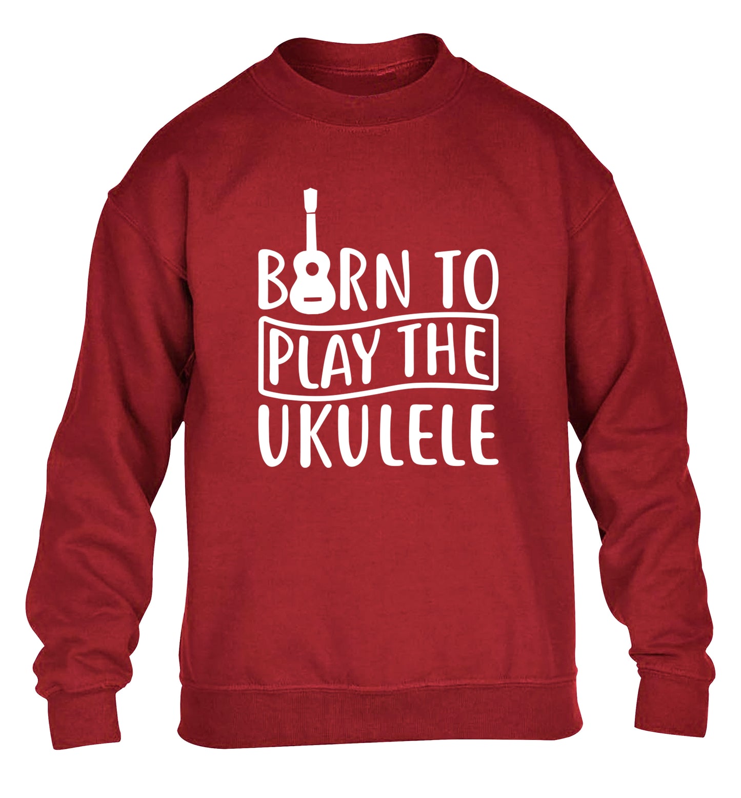 Born to play the ukulele children's grey sweater 12-14 Years