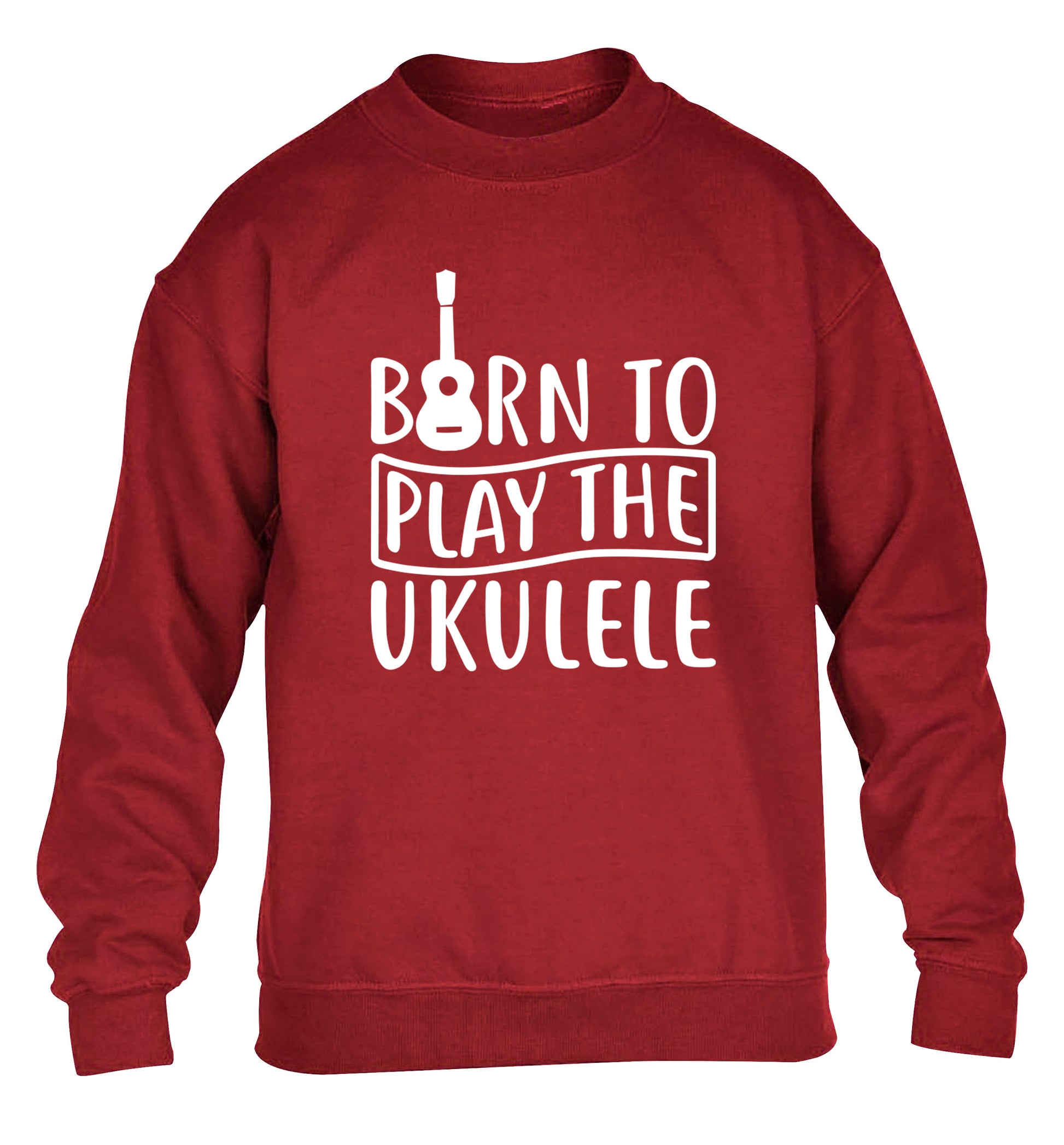 Born to play the ukulele children's grey sweater 12-14 Years