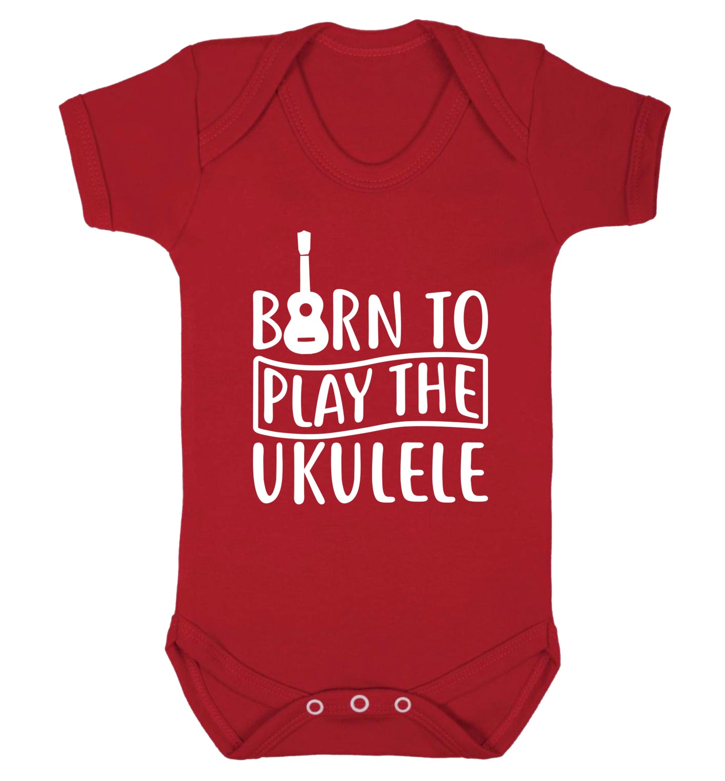 Born to play the ukulele Baby Vest red 18-24 months