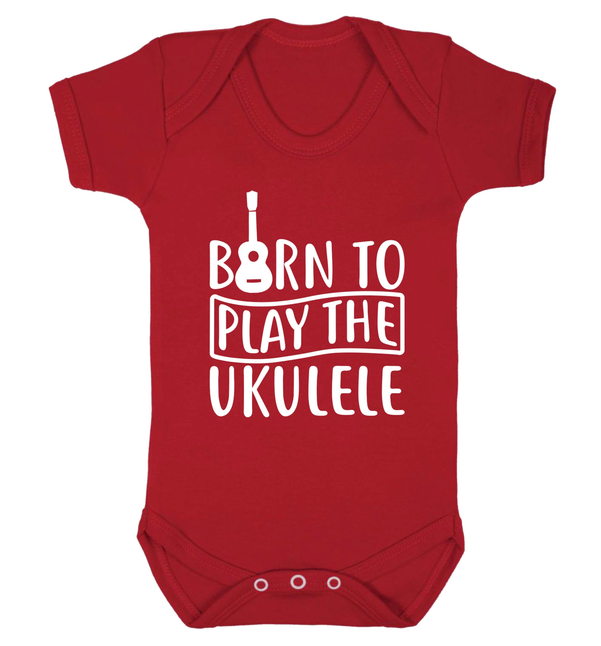 Born to play the ukulele Baby Vest red 18-24 months