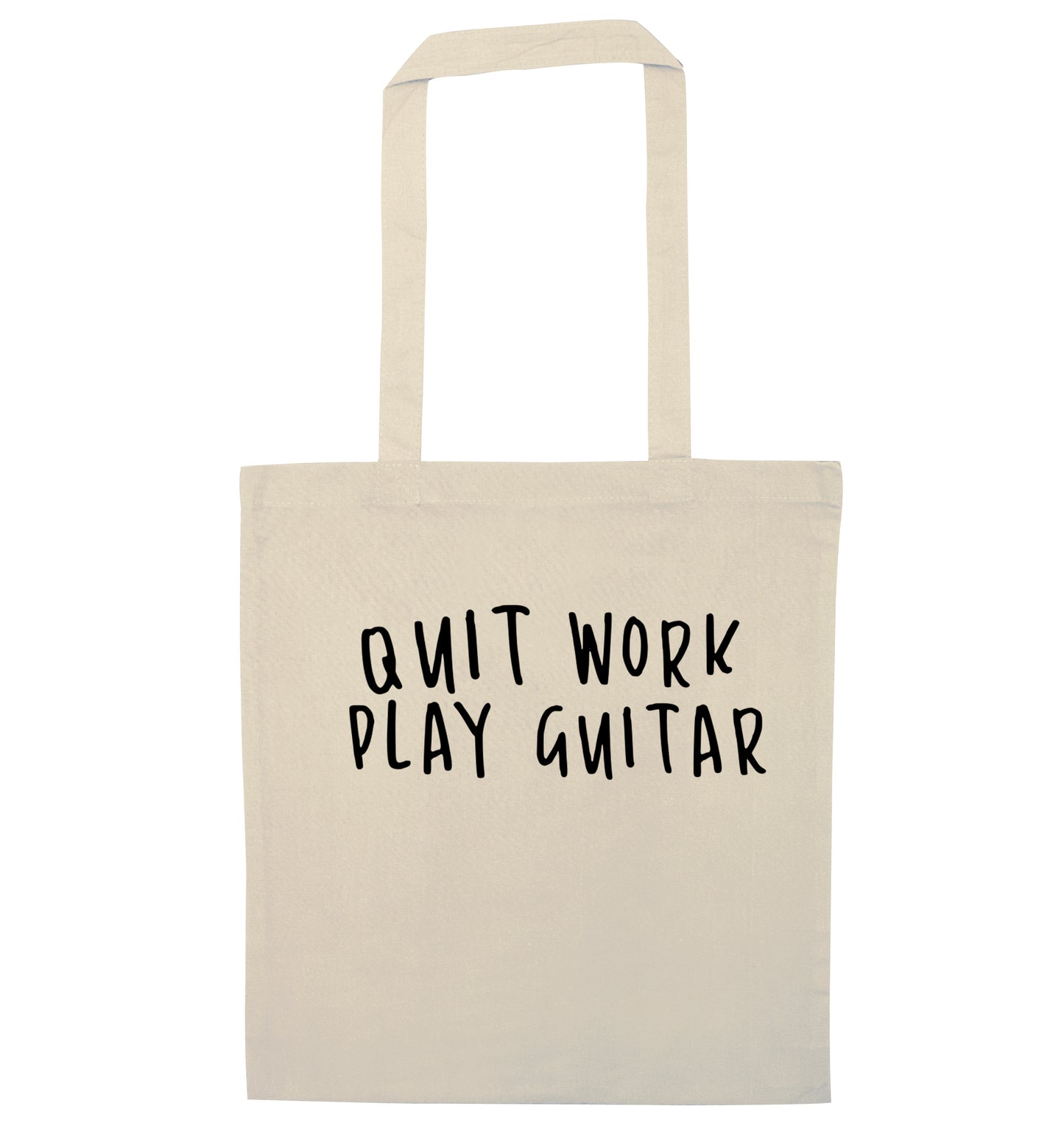 Quit work play guitar natural tote bag