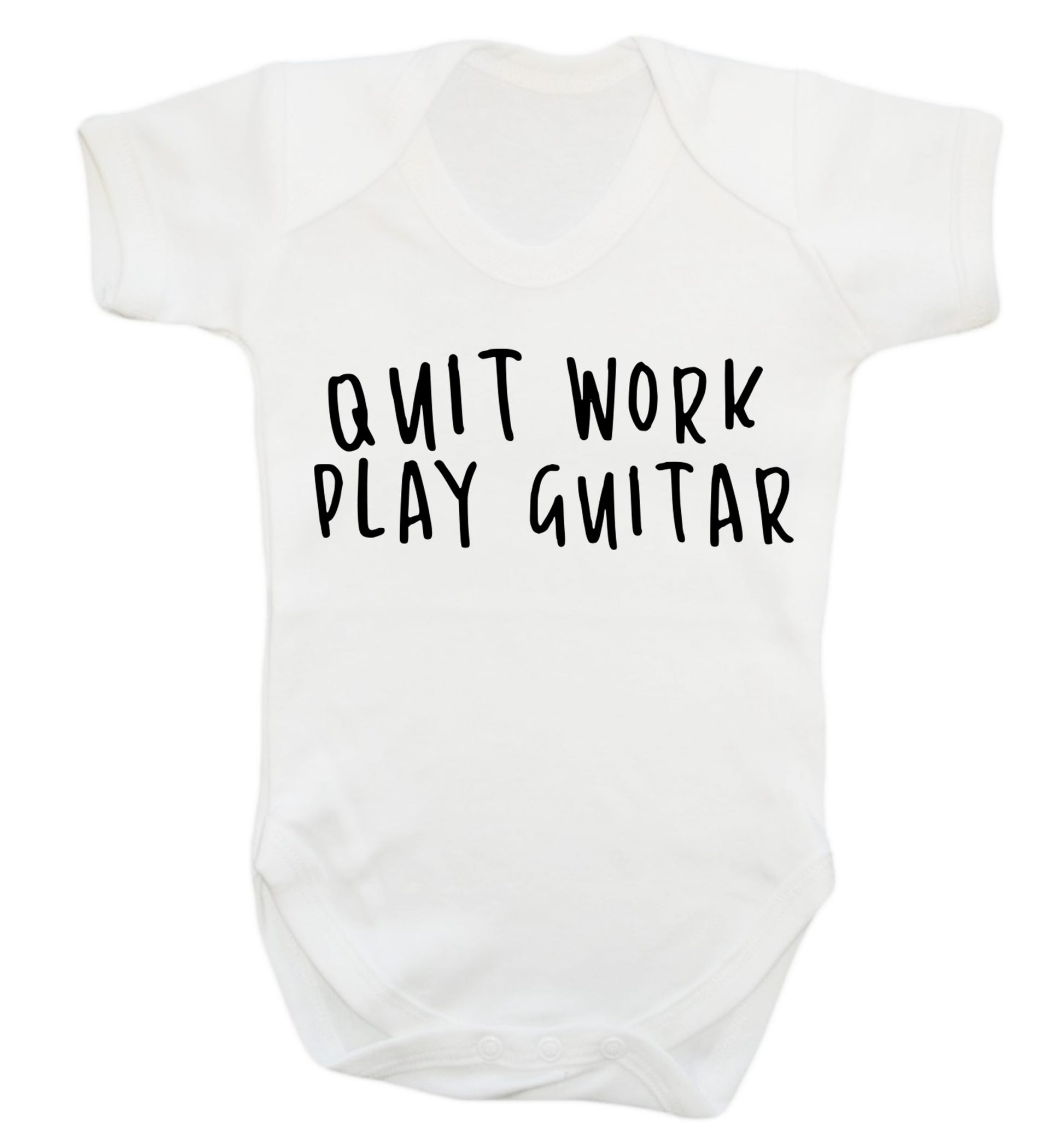 Quit work play guitar Baby Vest white 18-24 months
