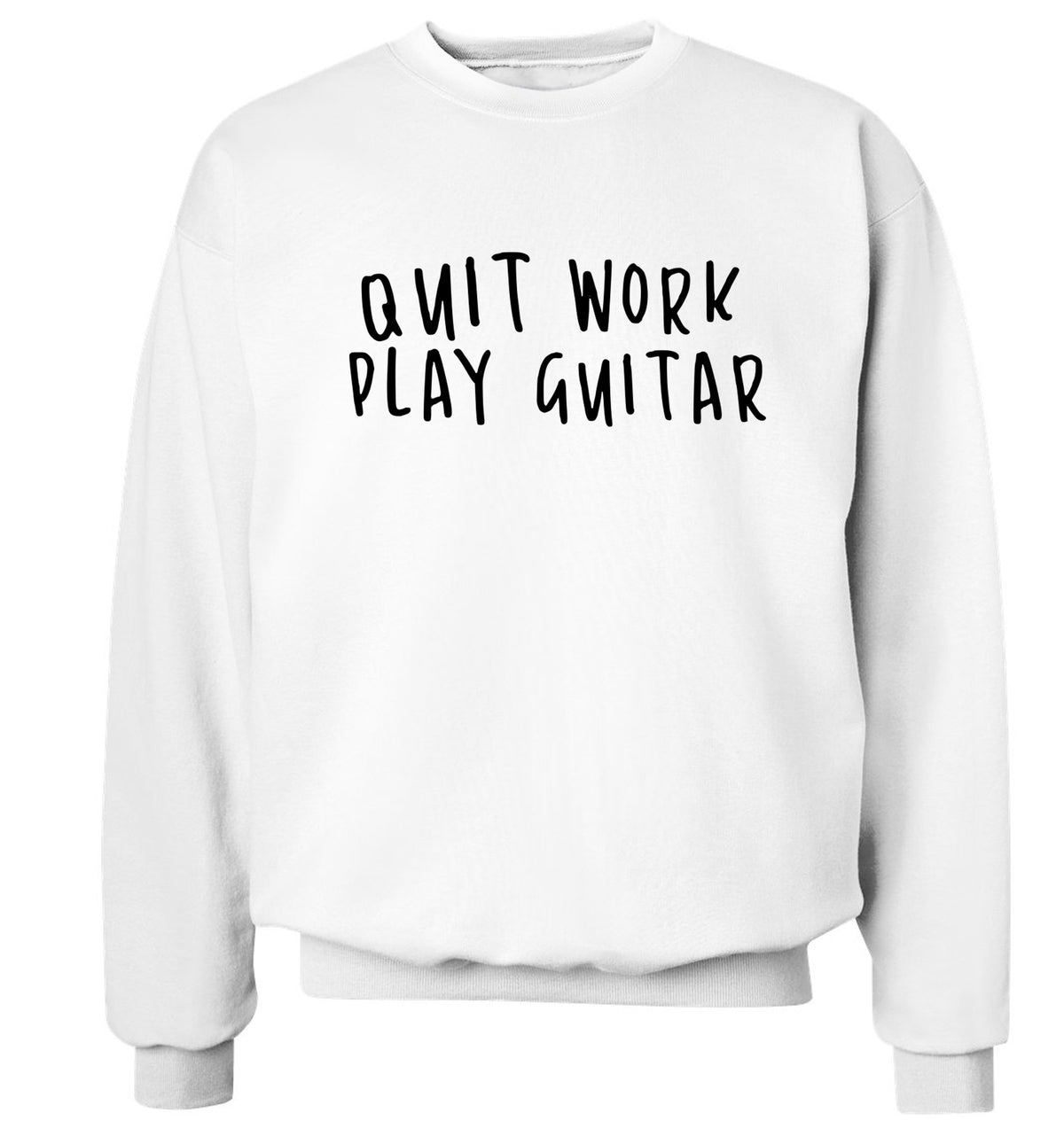 Quit work play guitar Adult's unisex white Sweater 2XL