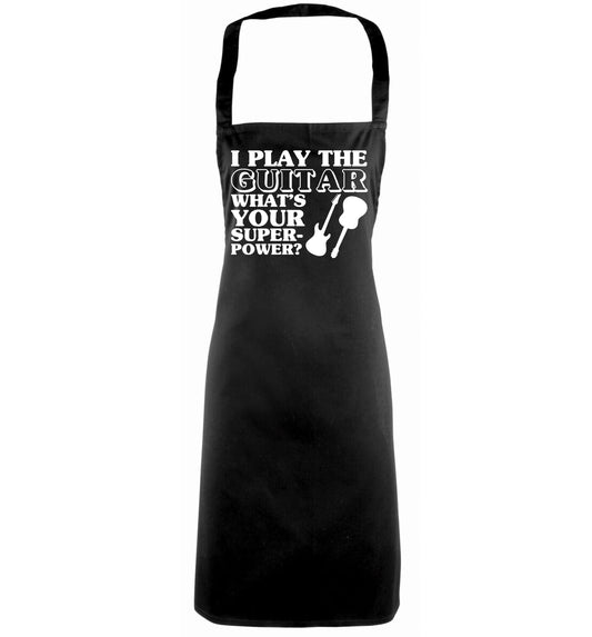 I play the guitar what's your superpower? black apron
