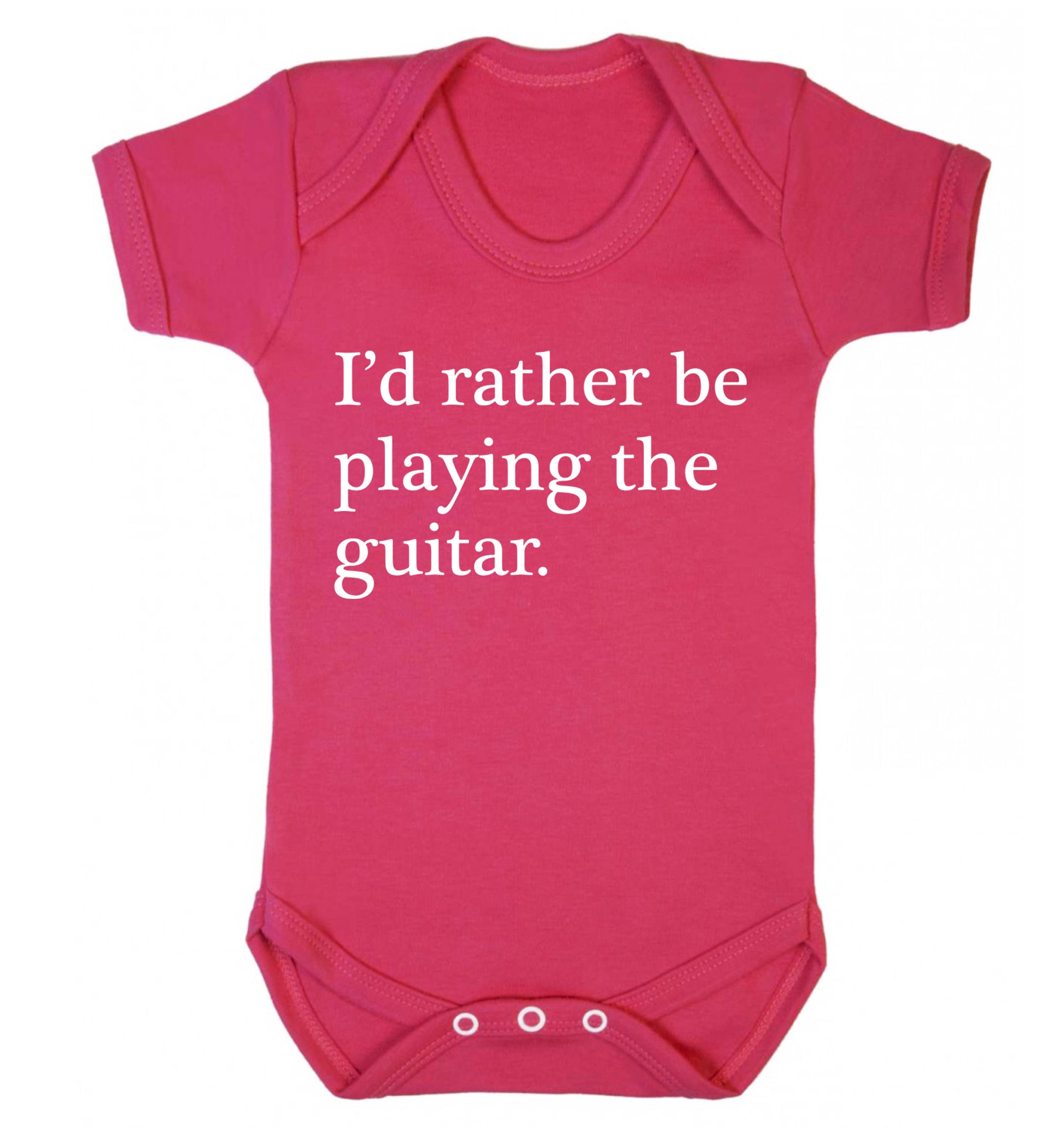 I'd rather be playing the guitar Baby Vest dark pink 18-24 months