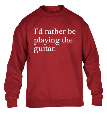 I'd rather be playing the guitar children's grey sweater 12-14 Years