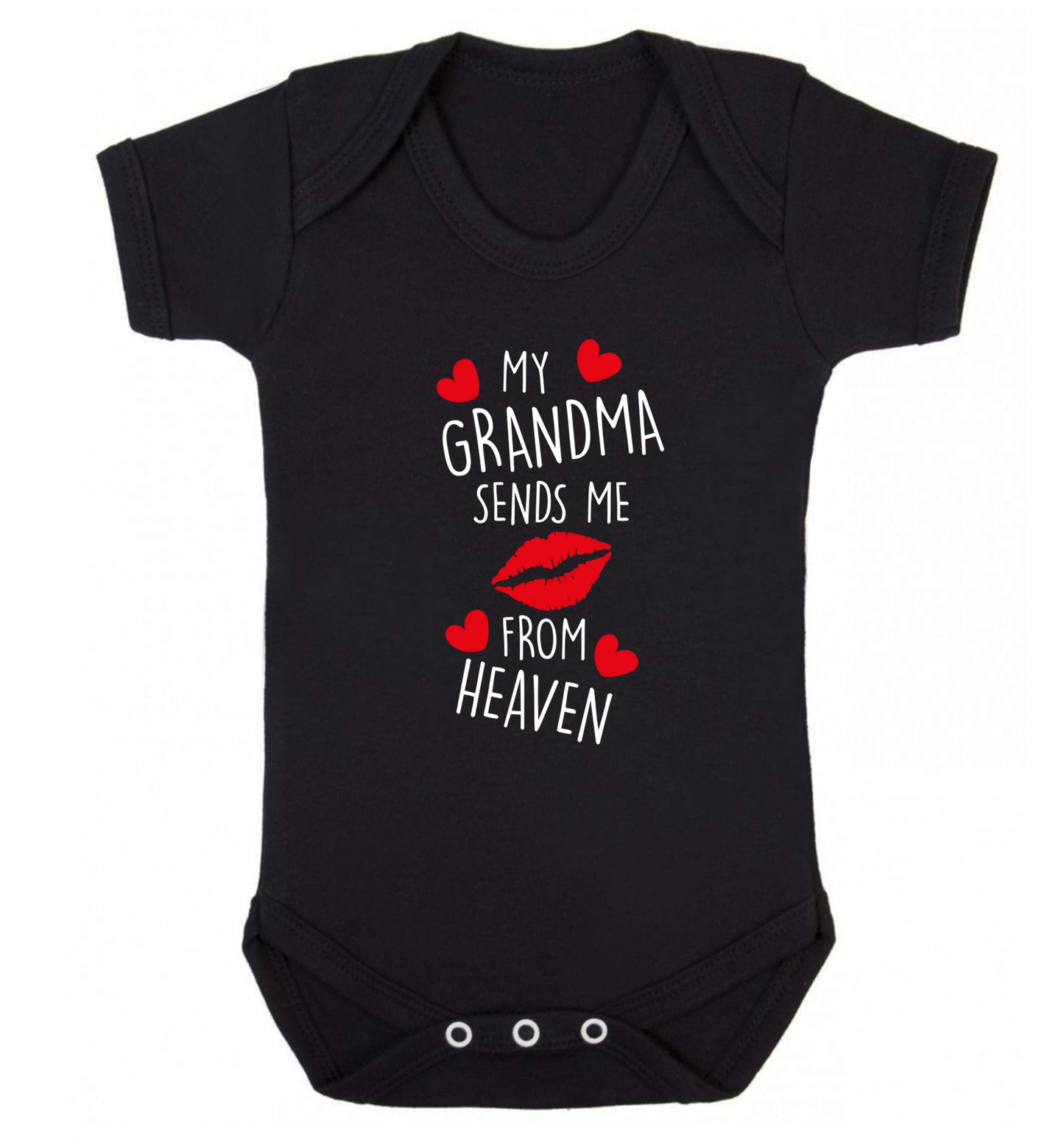 My grandma sends me kisses from heaven Baby Vest black 18-24 months