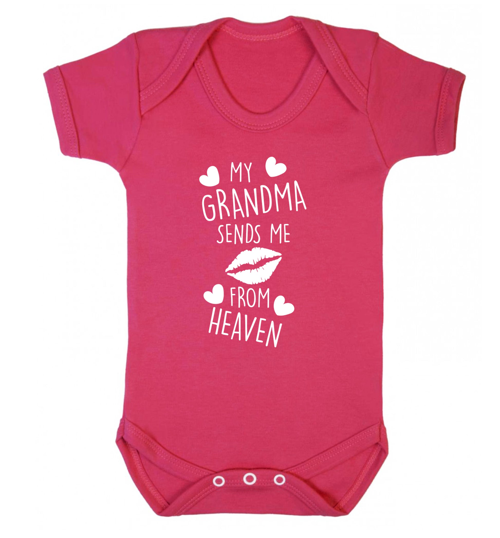 My grandma sends me kisses from heaven Baby Vest dark pink 18-24 months