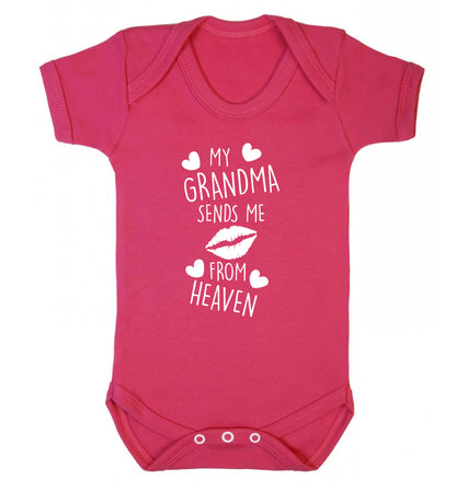 My grandma sends me kisses from heaven Baby Vest dark pink 18-24 months