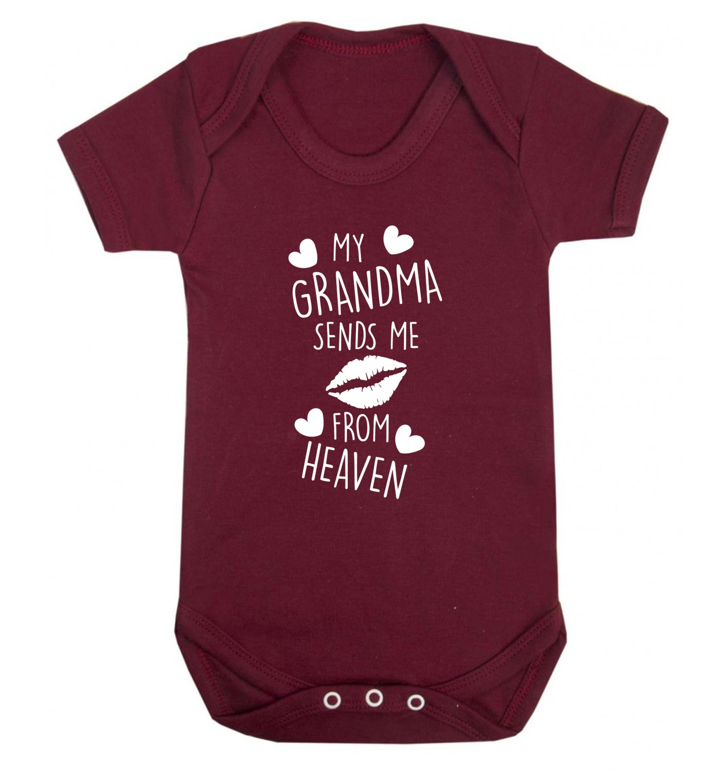 My grandma sends me kisses from heaven Baby Vest maroon 18-24 months