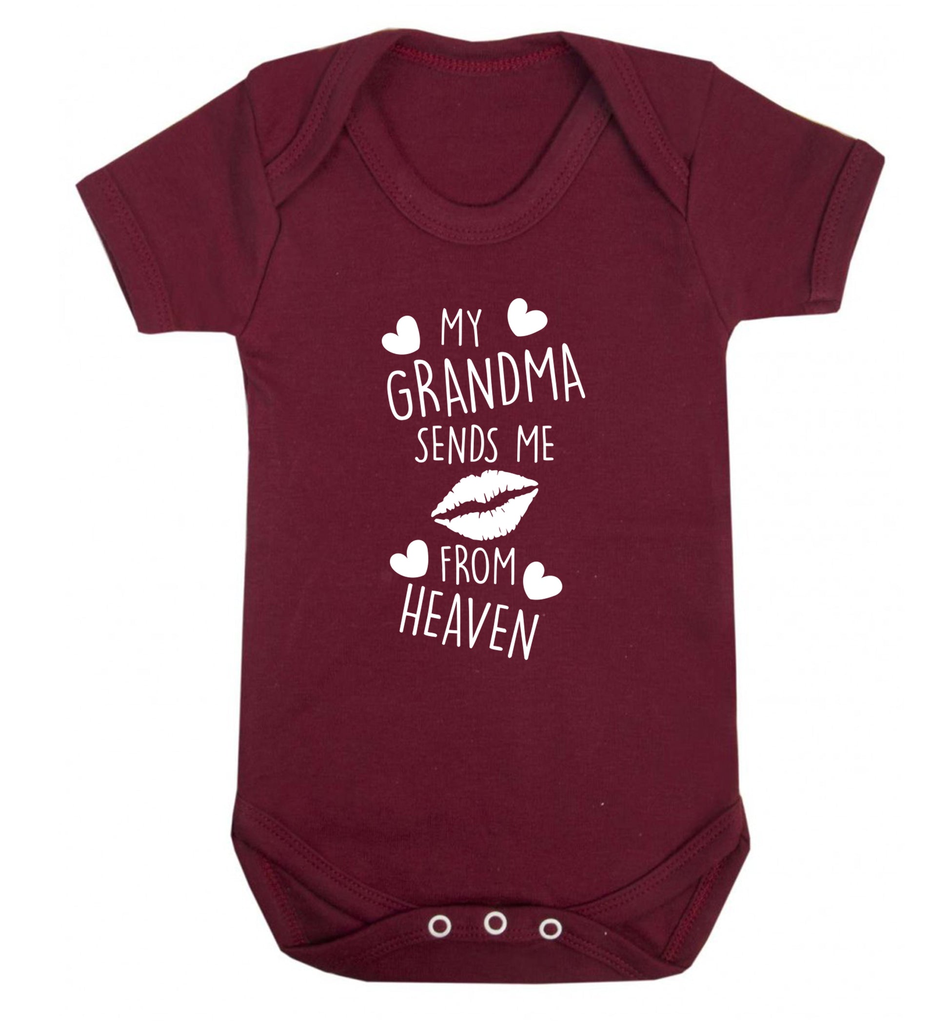 My grandma sends me kisses from heaven Baby Vest maroon 18-24 months