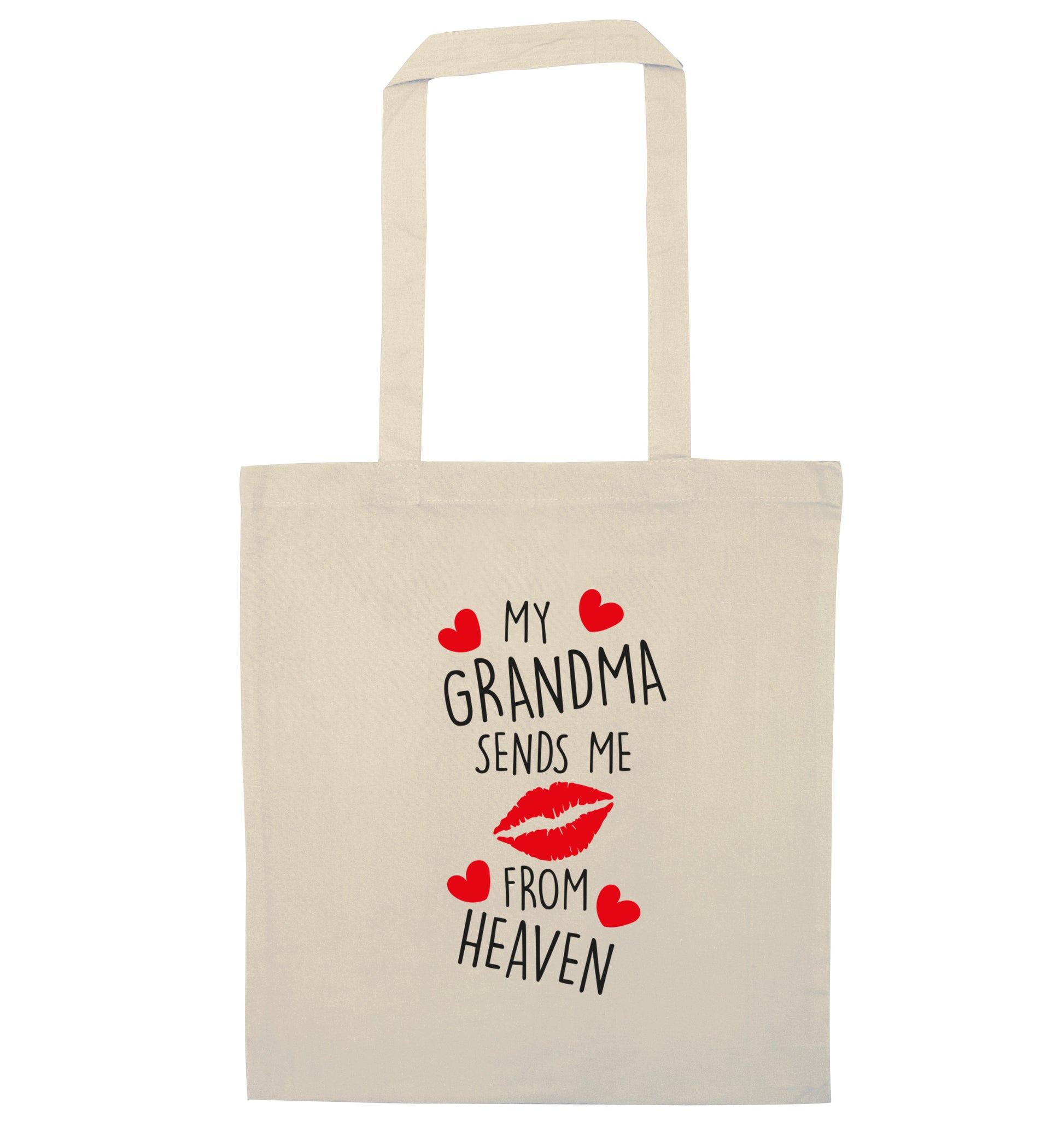 My grandma sends me kisses from heaven natural tote bag