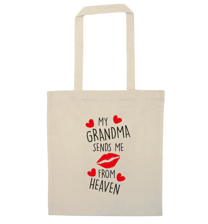 My grandma sends me kisses from heaven natural tote bag