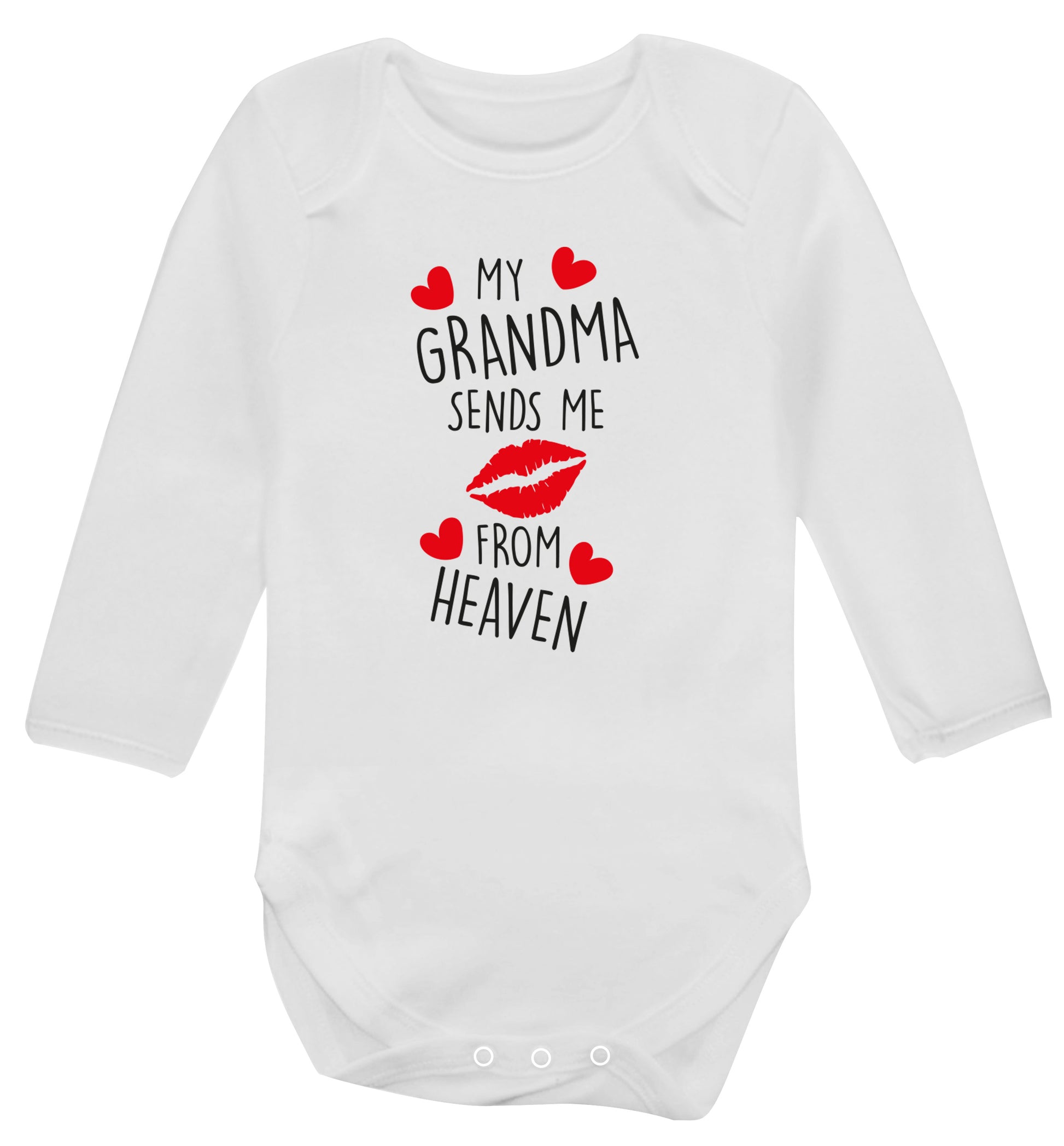 My grandma sends me kisses from heaven Baby Vest long sleeved white 6-12 months