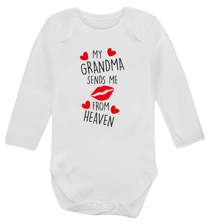 My grandma sends me kisses from heaven Baby Vest long sleeved white 6-12 months