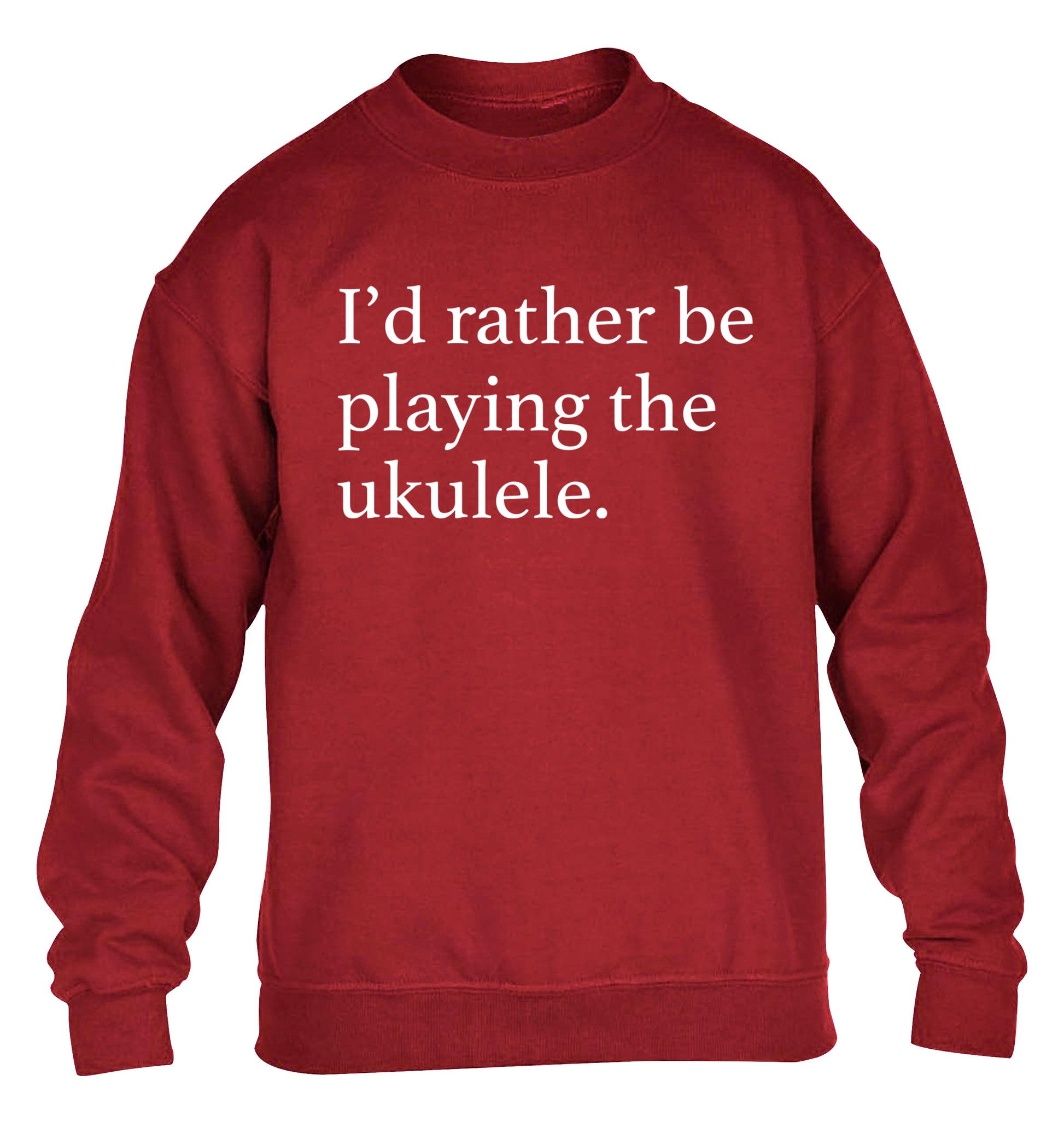 I'd rather by playing the ukulele children's grey sweater 12-14 Years