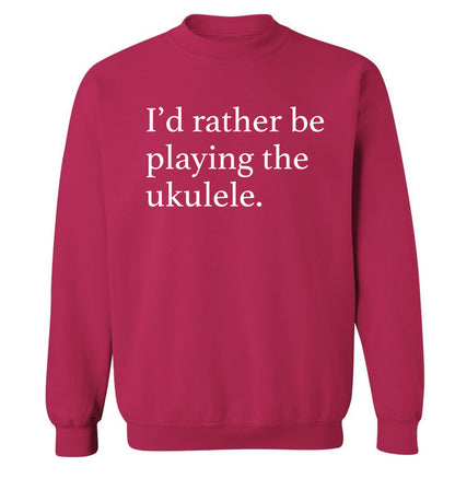 I'd rather by playing the ukulele Adult's unisex pink Sweater 2XL