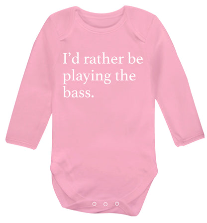 I'd rather by playing the bass Baby Vest long sleeved pale pink 6-12 months