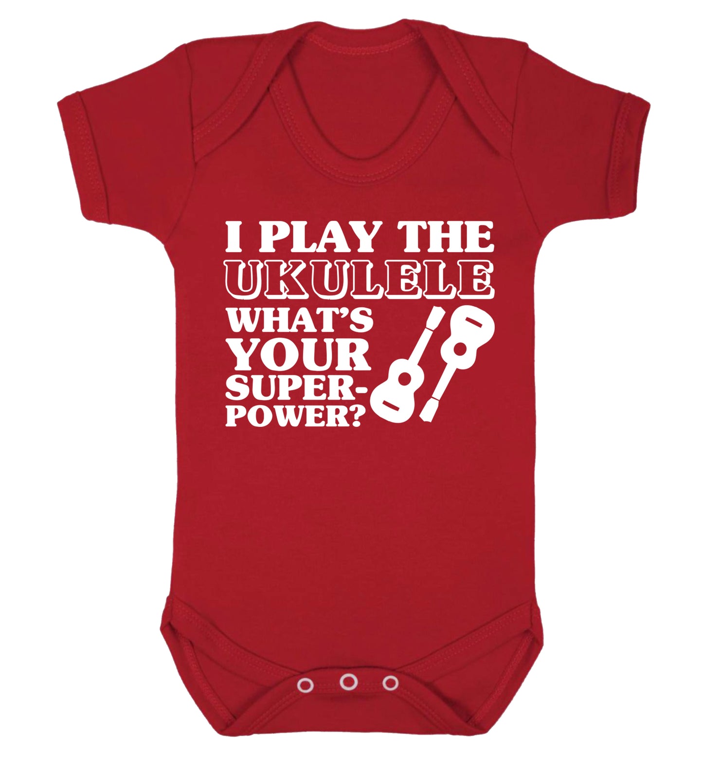 I play the ukulele what's your superpower? Baby Vest red 18-24 months