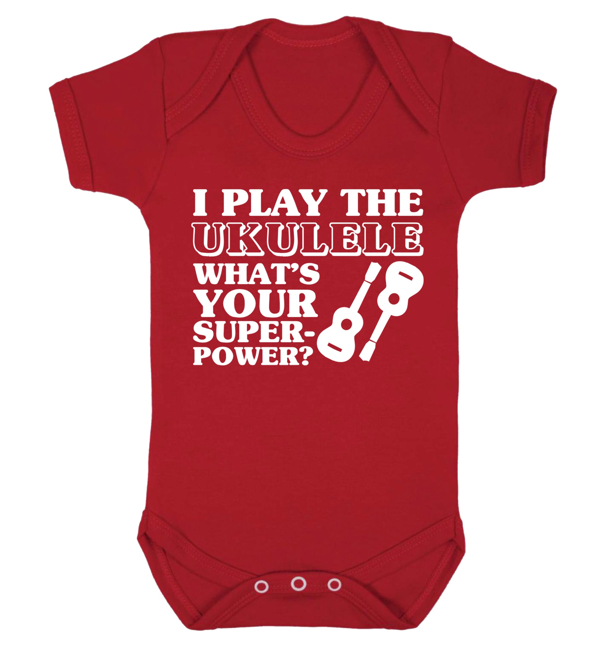 I play the ukulele what's your superpower? Baby Vest red 18-24 months