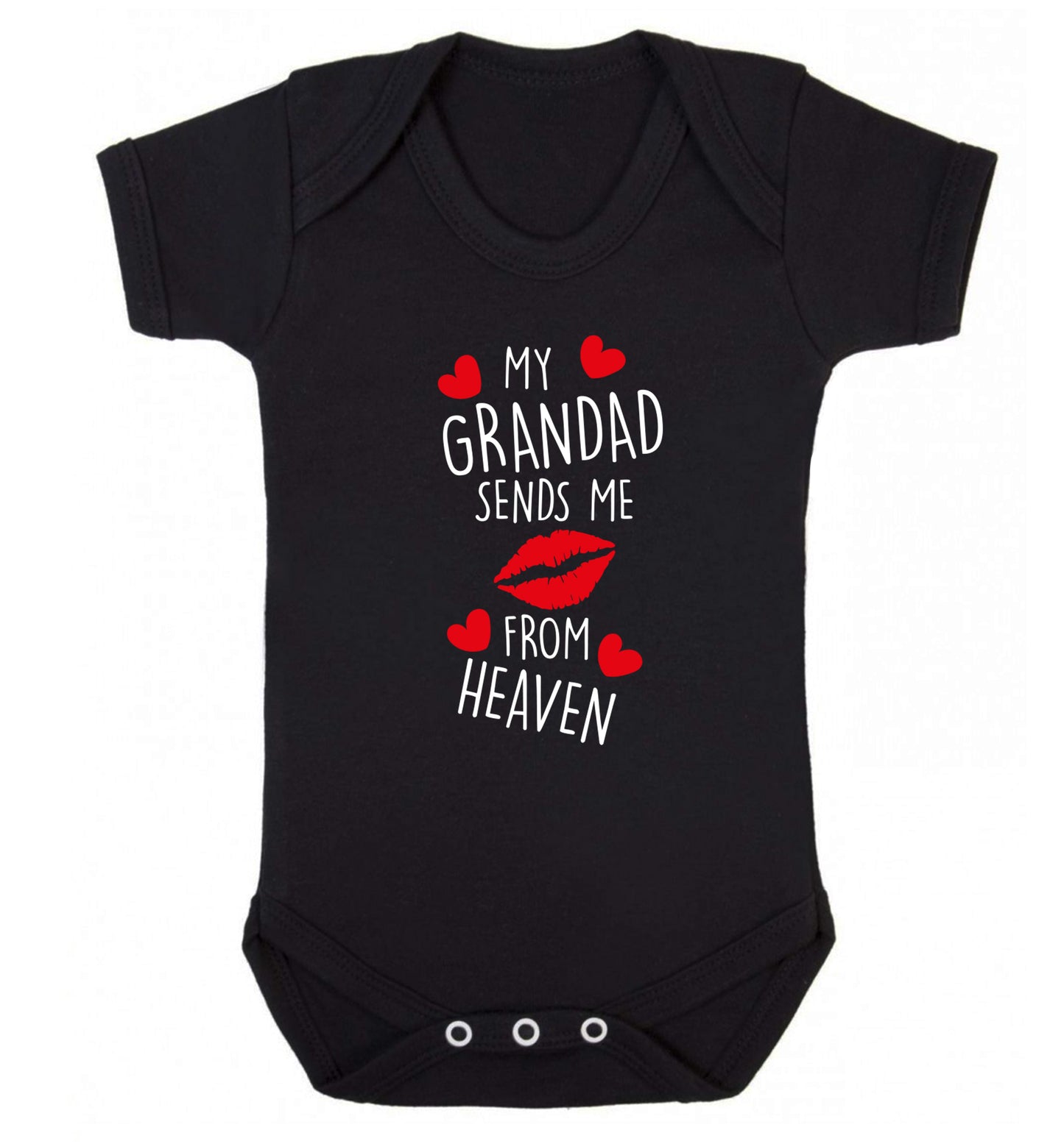My grandad sends me kisses from heaven Baby Vest black 18-24 months