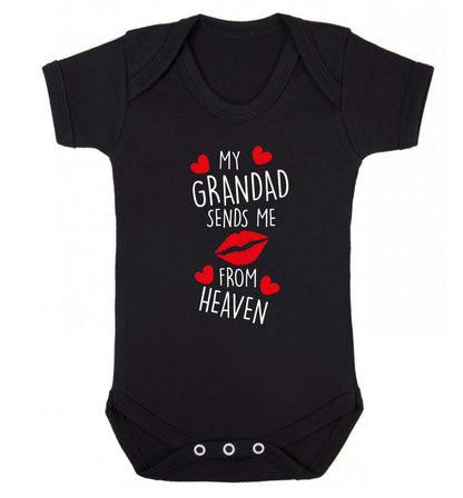 My grandad sends me kisses from heaven Baby Vest black 18-24 months