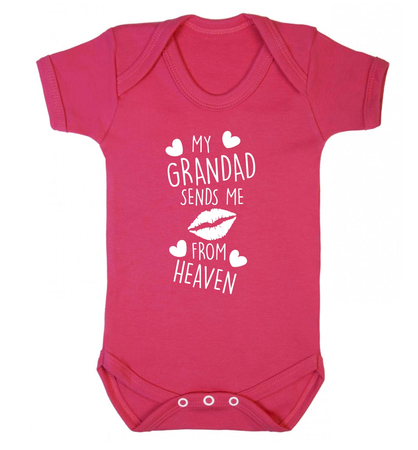 My grandad sends me kisses from heaven Baby Vest dark pink 18-24 months
