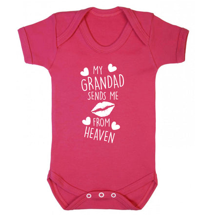 My grandad sends me kisses from heaven Baby Vest dark pink 18-24 months