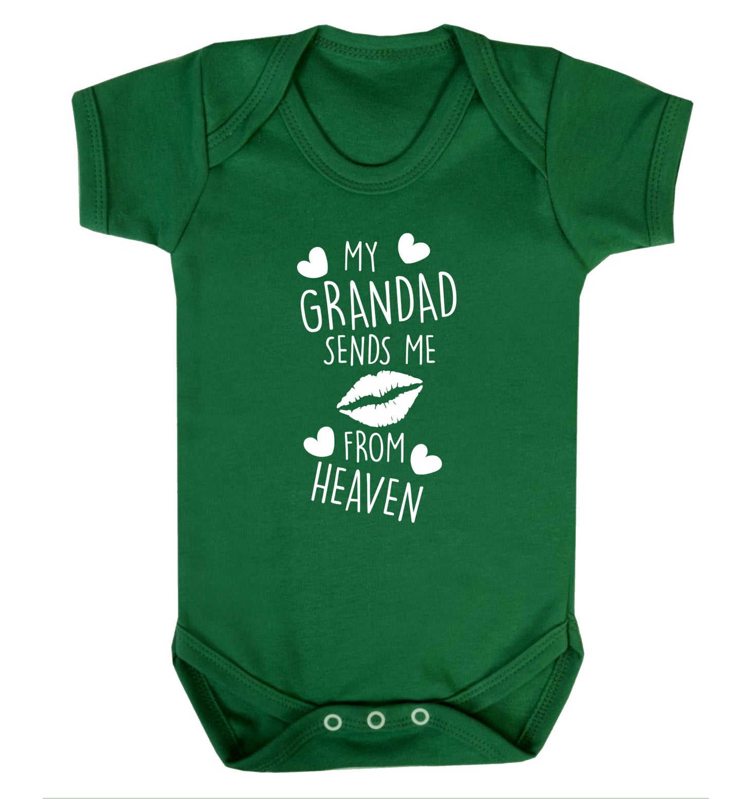 My grandad sends me kisses from heaven Baby Vest green 18-24 months