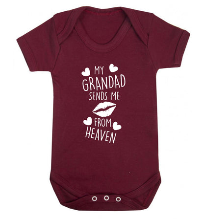 My grandad sends me kisses from heaven Baby Vest maroon 18-24 months