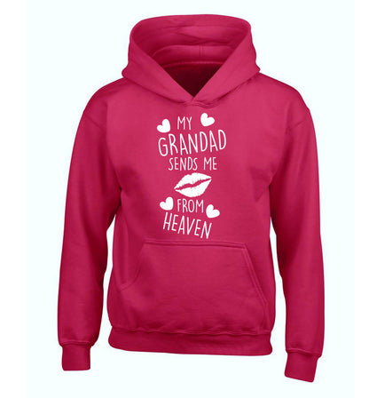 My grandad sends me kisses from heaven children's pink hoodie 12-14 Years