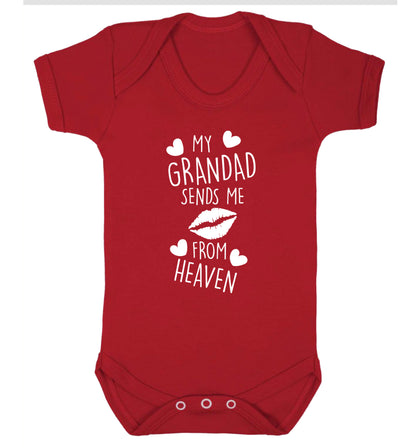 My grandad sends me kisses from heaven Baby Vest red 18-24 months