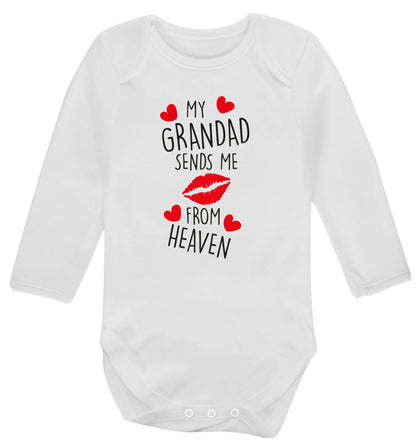 My grandad sends me kisses from heaven Baby Vest long sleeved white 6-12 months