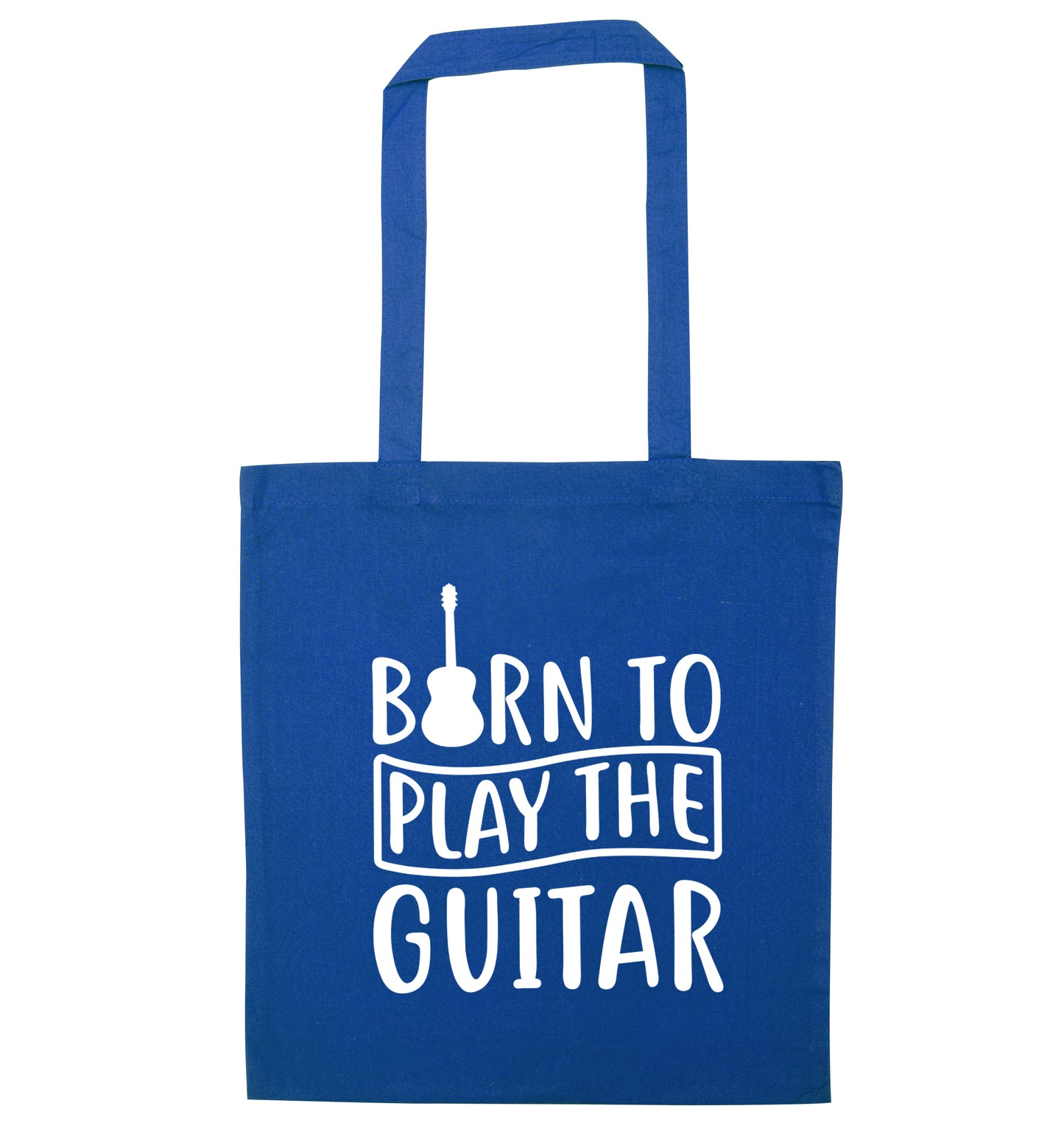 Born to play the guitar blue tote bag