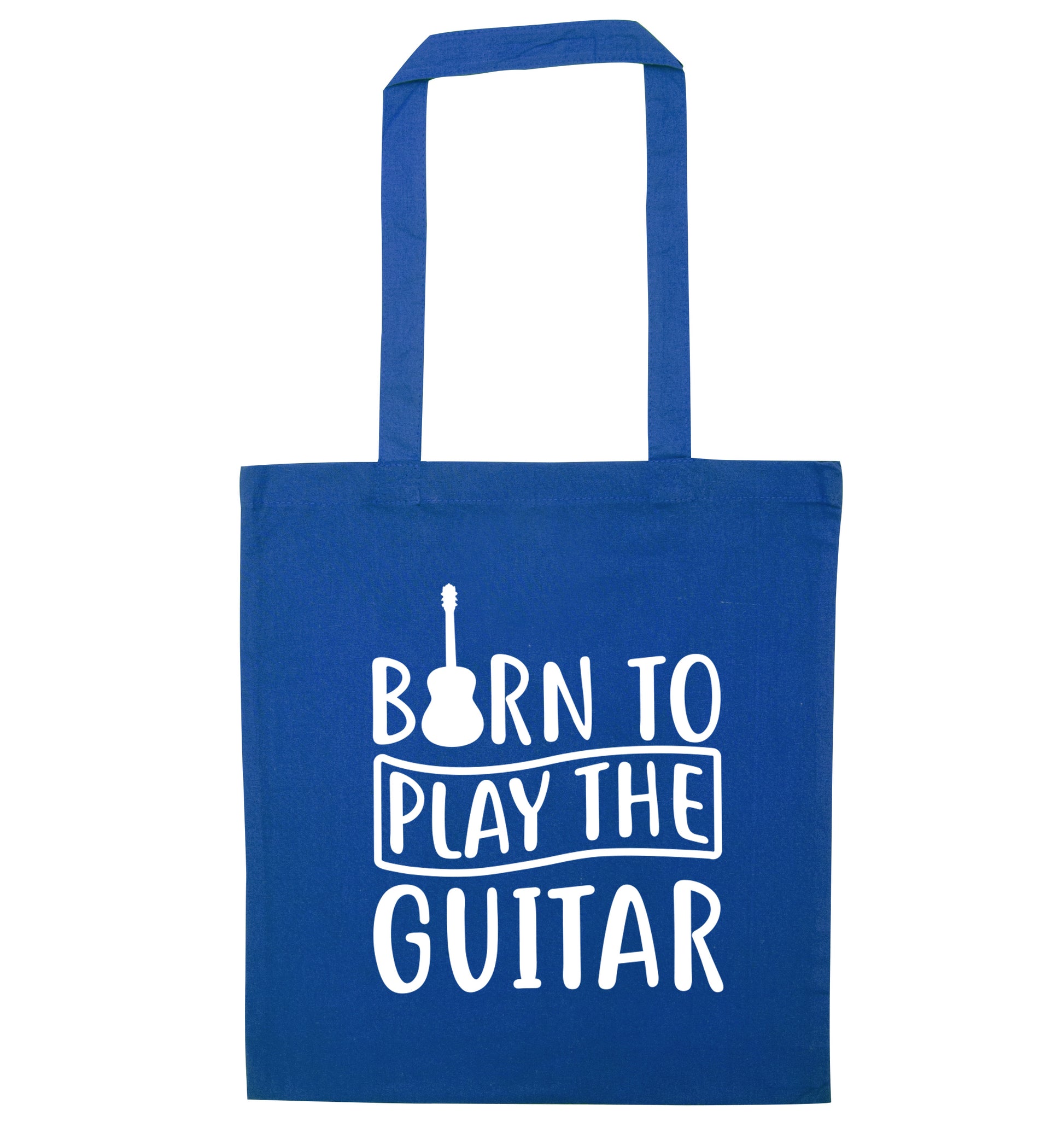 Born to play the guitar blue tote bag