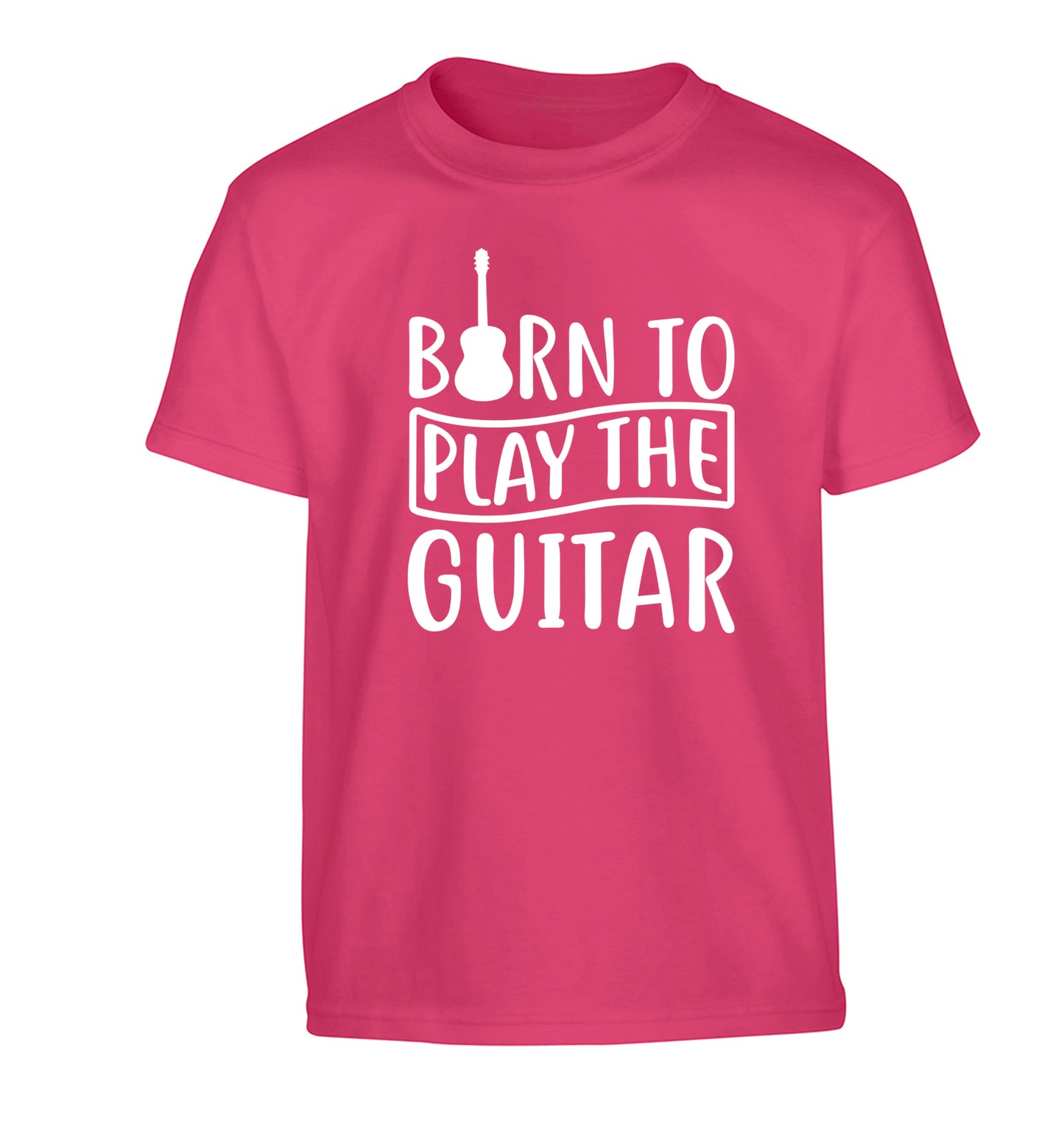 Born to play the guitar Children's pink Tshirt 12-14 Years