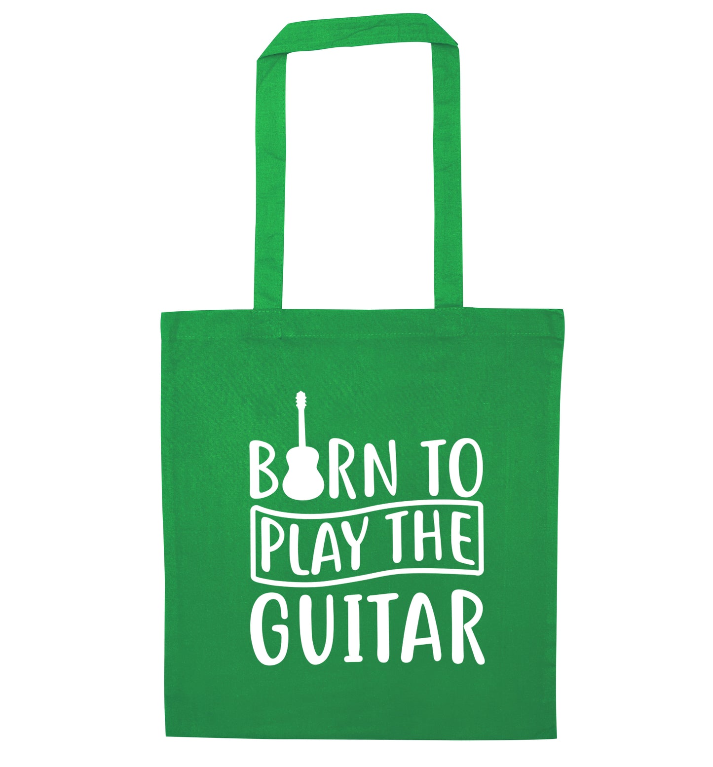 Born to play the guitar green tote bag