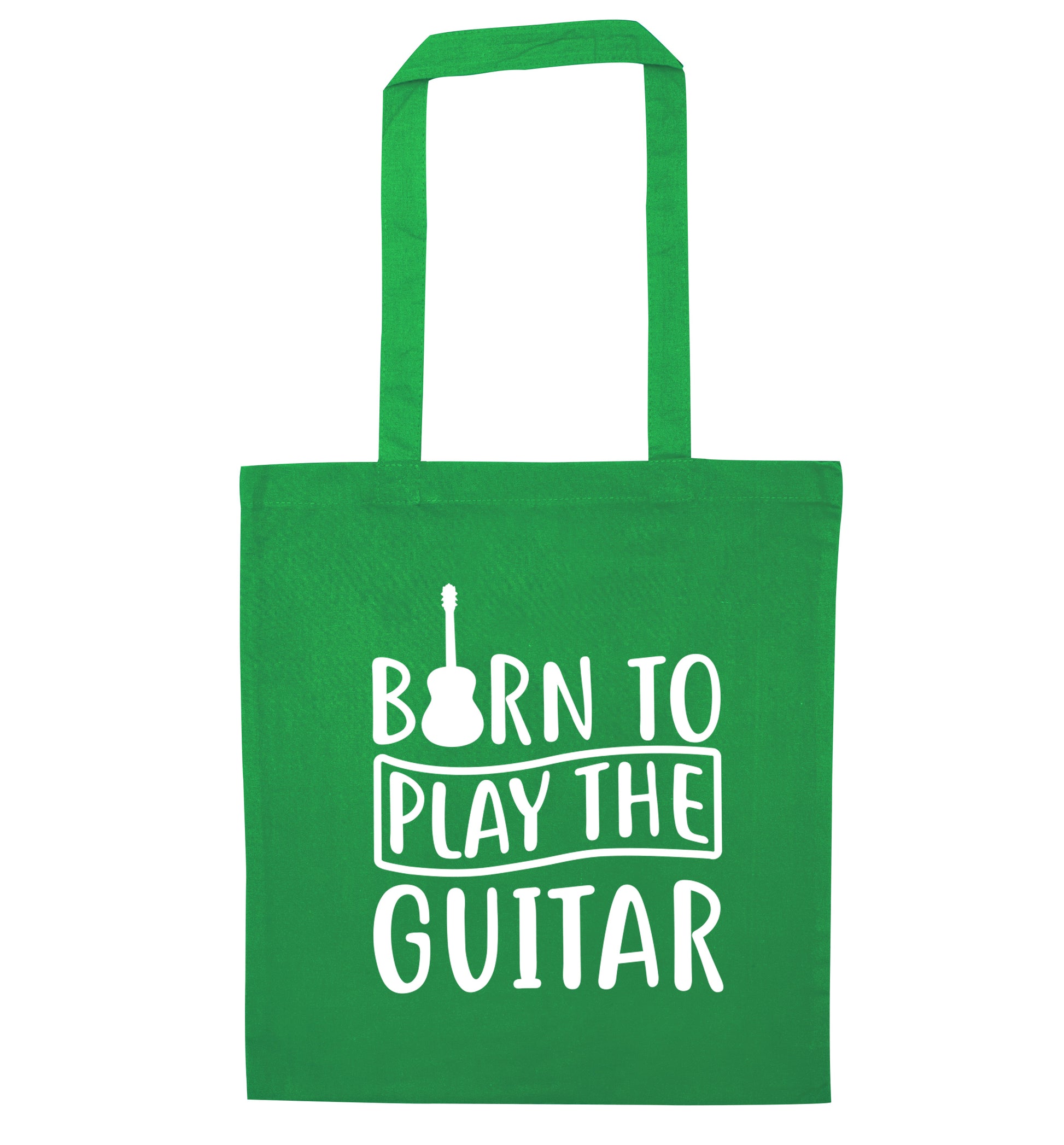 Born to play the guitar green tote bag