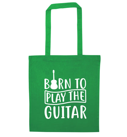 Born to play the guitar green tote bag
