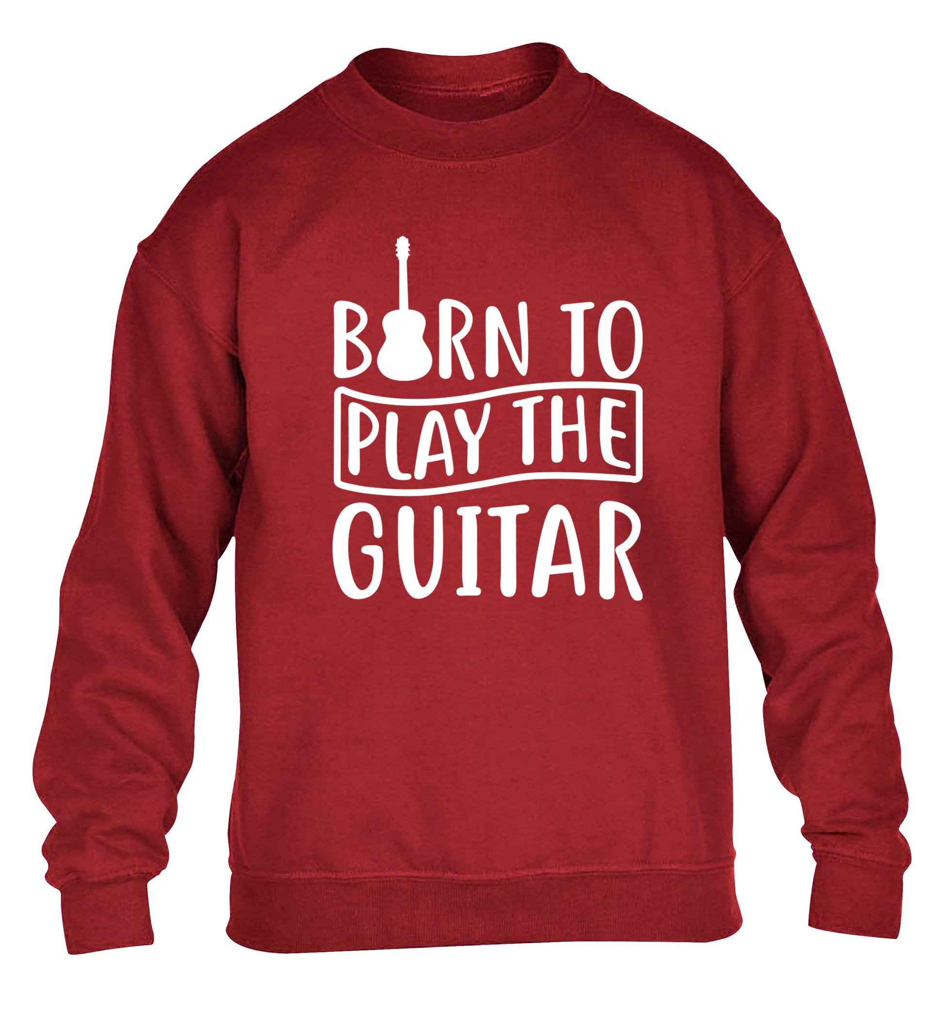 Born to play the guitar children's grey sweater 12-14 Years