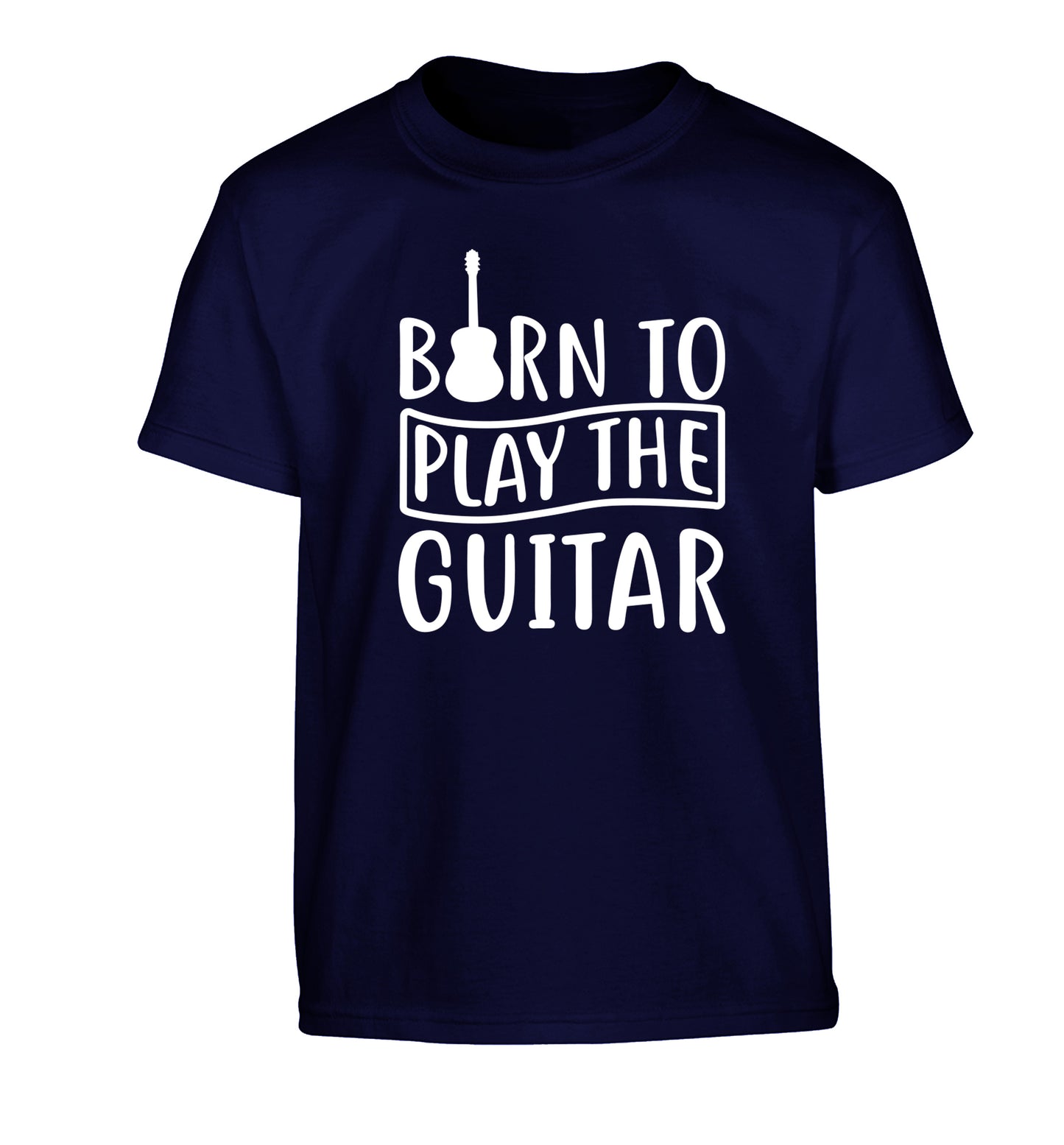 Born to play the guitar Children's navy Tshirt 12-14 Years