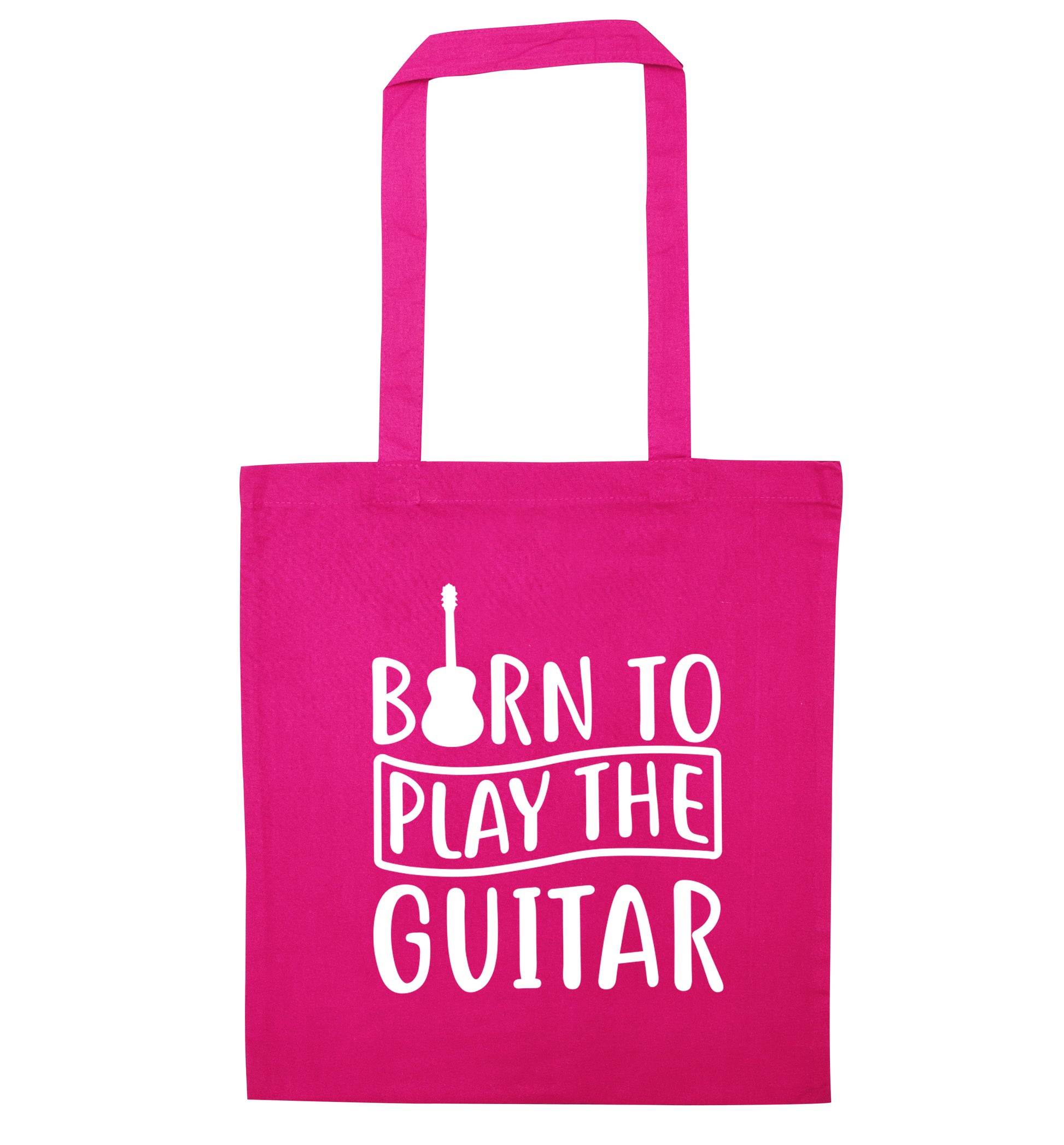 Born to play the guitar pink tote bag