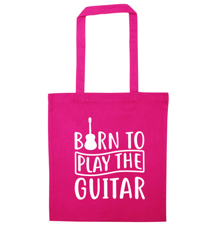 Born to play the guitar pink tote bag