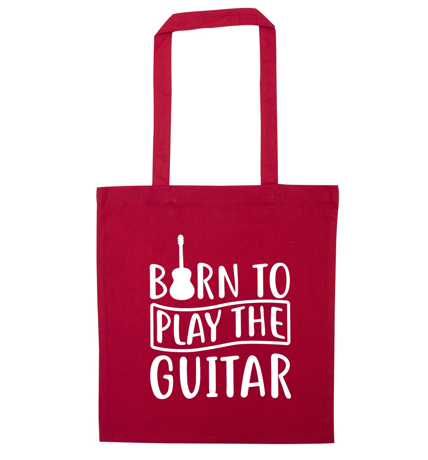 Born to play the guitar red tote bag