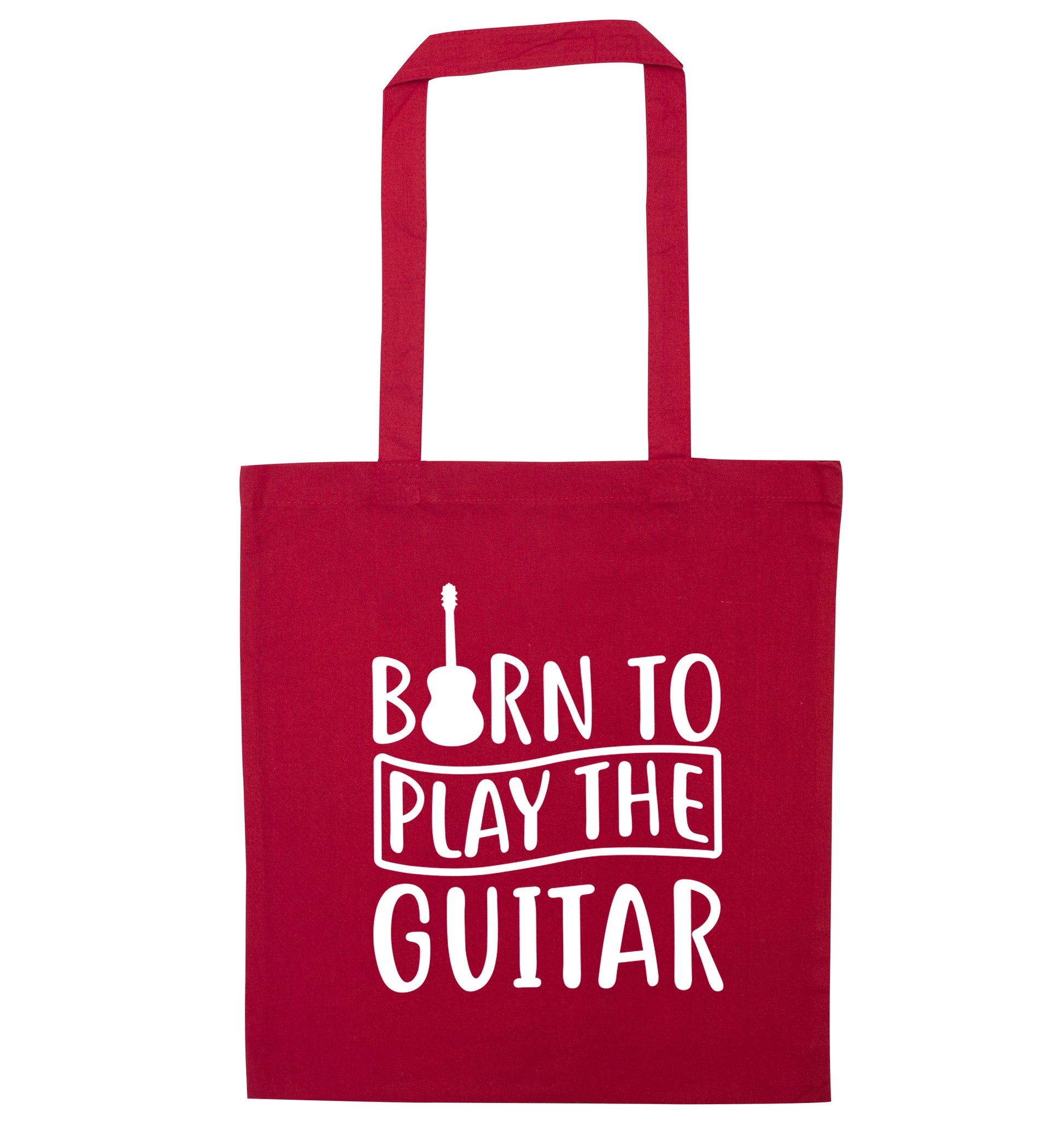 Born to play the guitar red tote bag