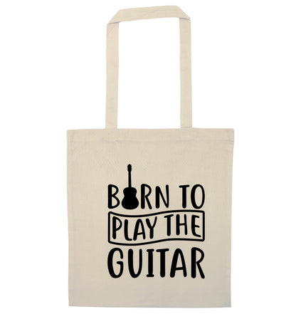 Born to play the guitar natural tote bag