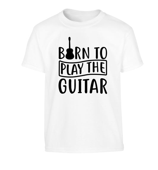 Born to play the guitar Children's white Tshirt 12-14 Years
