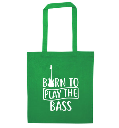 Born to play the bass green tote bag